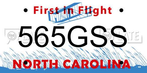 565GSS North Carolina License Plate