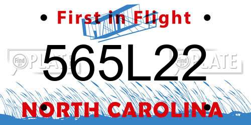 565L22 North Carolina License Plate