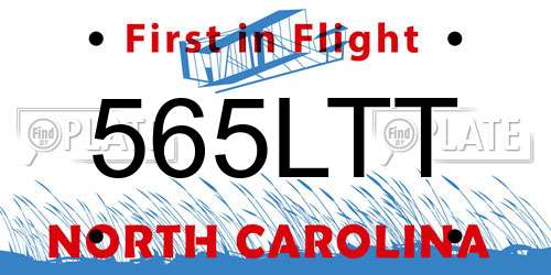 565LTT North Carolina License Plate