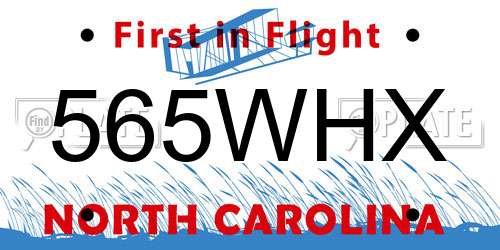 565WHX North Carolina License Plate