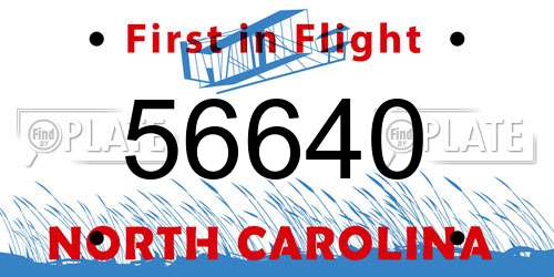 56640 North Carolina License Plate