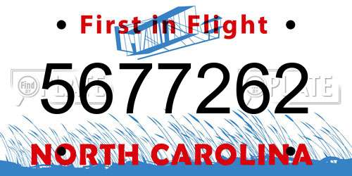 5677262 North Carolina License Plate