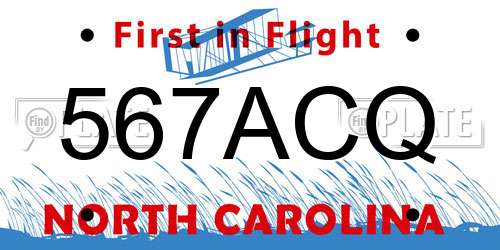 567ACQ North Carolina License Plate