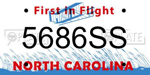 5686SS North Carolina License Plate
