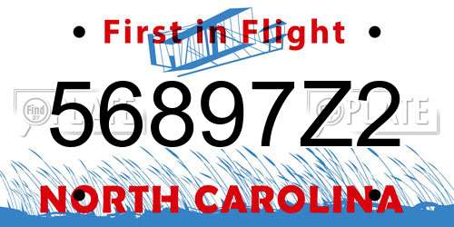 56897Z2 North Carolina License Plate