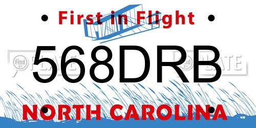 568DRB North Carolina License Plate