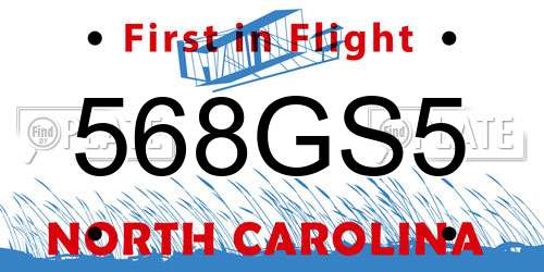 568GS5 North Carolina License Plate