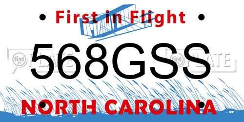 568GSS North Carolina License Plate