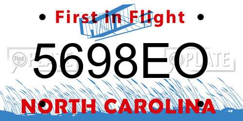 5698EO North Carolina License Plate