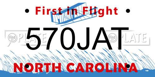 570JAT North Carolina License Plate