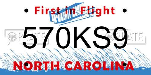 570KS9 North Carolina License Plate