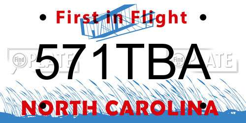 571TBA North Carolina License Plate