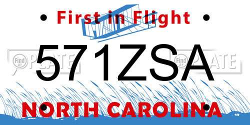 571ZSA North Carolina License Plate