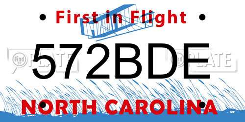 572BDE North Carolina License Plate