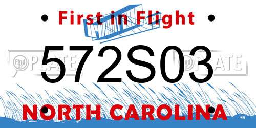 572S03 North Carolina License Plate
