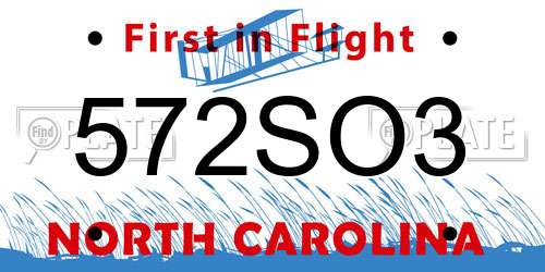 572SO3 North Carolina License Plate