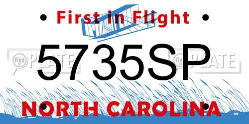 5735SP North Carolina License Plate