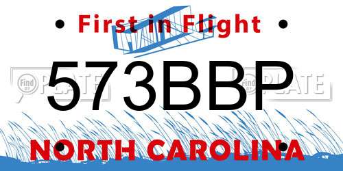 573BBP North Carolina License Plate