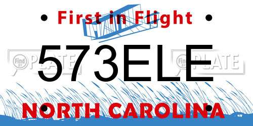 573ELE North Carolina License Plate