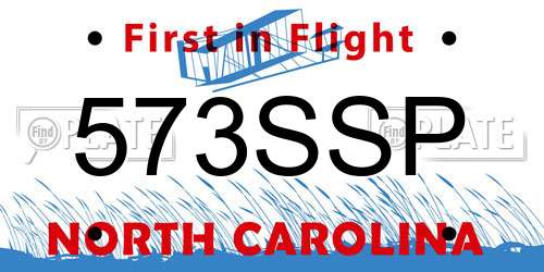 573SSP North Carolina License Plate