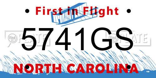 5741GS North Carolina License Plate