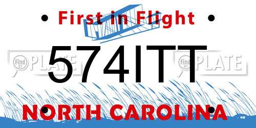 574ITT North Carolina License Plate
