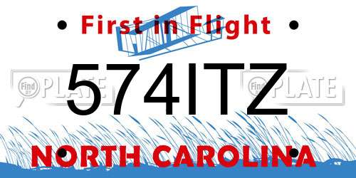 574ITZ North Carolina License Plate