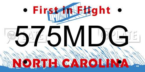 575MDG North Carolina License Plate