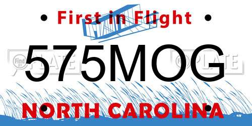 575MOG North Carolina License Plate
