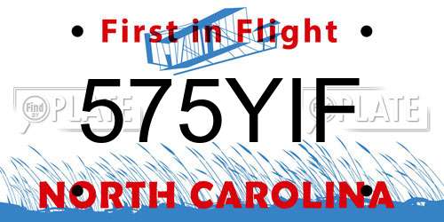 575YIF North Carolina License Plate