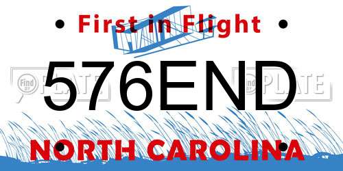576END North Carolina License Plate