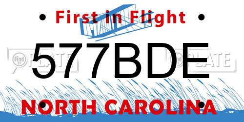 577BDE North Carolina License Plate