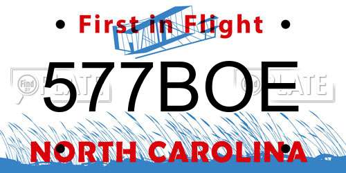 577BOE North Carolina License Plate