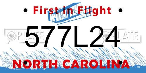 577L24 North Carolina License Plate