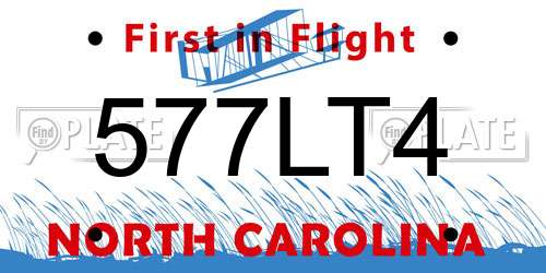 577LT4 North Carolina License Plate