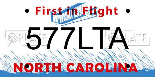 577LTA North Carolina License Plate