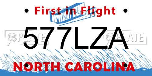 577LZA North Carolina License Plate