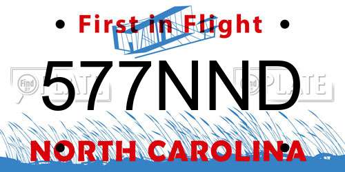 577NND North Carolina License Plate