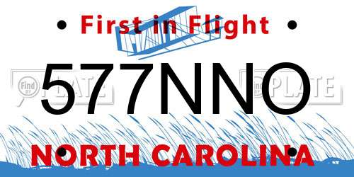 577NNO North Carolina License Plate
