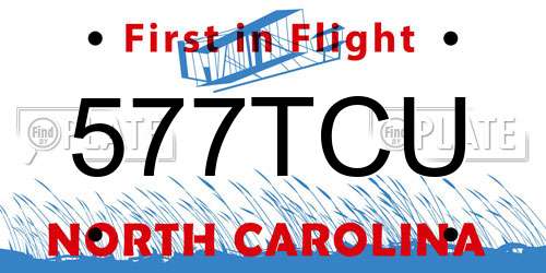 577TCU North Carolina License Plate