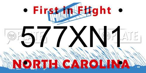577XN1 North Carolina License Plate