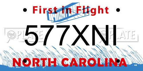577XNI North Carolina License Plate