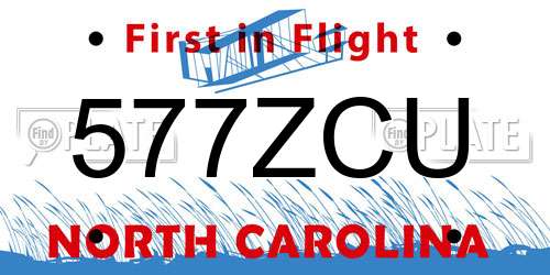 577ZCU North Carolina License Plate