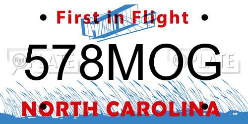 578MOG North Carolina License Plate