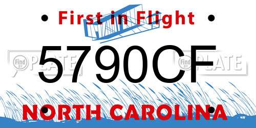 5790CF North Carolina License Plate