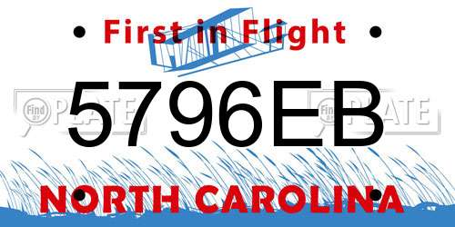 5796EB North Carolina License Plate