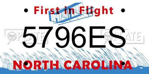 5796ES North Carolina License Plate