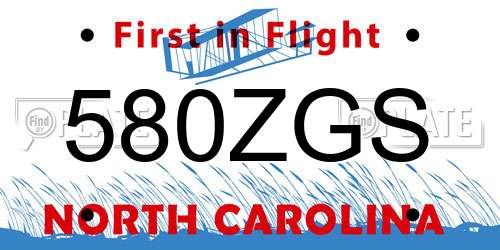 580ZGS North Carolina License Plate