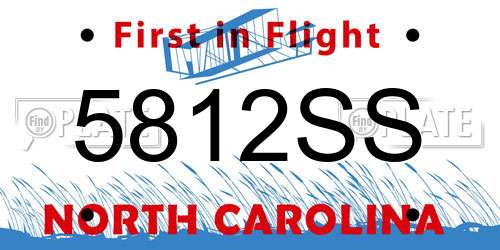 5812SS North Carolina License Plate