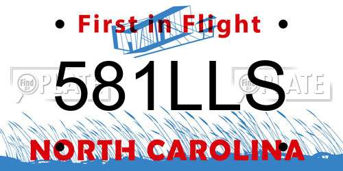 581LLS North Carolina License Plate